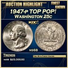 1947-p Washington Quarter TOP POP! 25c ms68 SEGS