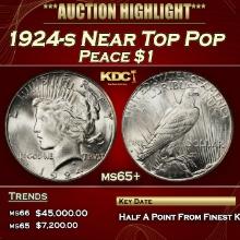 1924-s Peace Dollar Near Top Pop $1 ms65+ SEGS