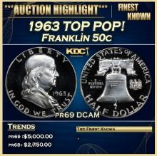1963 Proof Franklin Half Dollar TOP POP! 50c pr69 DCAM SEGS