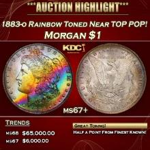 1883-o Morgan Dollar Rainbow Toned Near TOP POP! $1 ms67+ SEGS