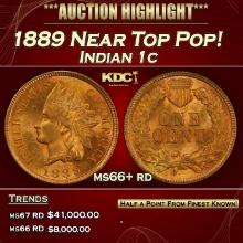 1889 Indian Cent Near Top Pop! 1c ms66+ rd SEGS