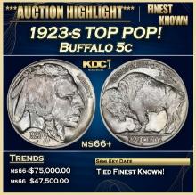 1923-s Buffalo Nickel TOP POP! 5c ms66+ SEGS