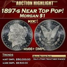 1897-s Morgan Dollar Near Top Pop! $1 Grades ms66+ DMPL