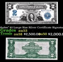 1899 $2 Large Size Silver Certificate "Mini-Portholes" Grades Select AU Signatures Elliott/Burke