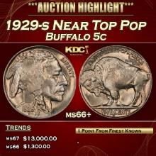 1929-s Buffalo Nickel Near Top Pop 5c ms66+ SEGS