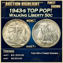 1943-s Walking Liberty Half Dollar TOP POP! 50c ms67+ SEGS