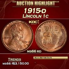 1915-d Lincoln Cent 1c ms66 rd SEGS