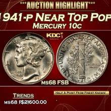 1941-p Mercury Dime Near Top Pop! 10c ms68 FSB SEGS