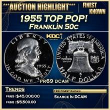1955 Proof Franklin Half Dollar TOP POP! 50c pr69 dcam SEGS