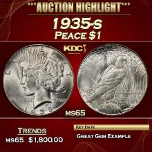 1935-s Peace Dollar $1 ms65 SEGS