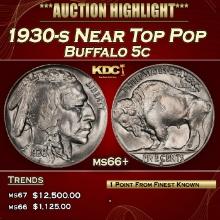 1930-s Buffalo Nickel Near Top Pop 5c ms66+ SEGS