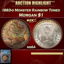 PCGS 1883-o Morgan Dollar Monster Rainbow Toned $1 ms64 PCGS