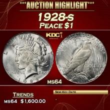 1928-s Peace Dollar $1 ms64 SEGS