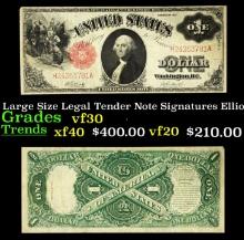 1917 $1 Large Size Legal Tender Note Grades vf++ Signatures Elliott/Burke