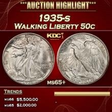 1935-s Walking Liberty Half Dollar 50c ms65+ SEGS