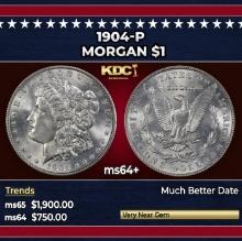 1904-p Morgan Dollar $1 Grades ms64+