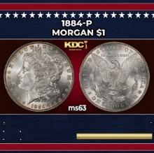 1884-p Morgan Dollar $1 Grades ms63