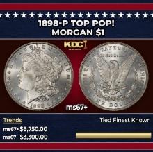 1898-p Morgan Dollar TOP POP! $1 ms67+ SEGS
