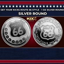 Get Your Kicks Route 66 Style - 1 oz Silver Round Round