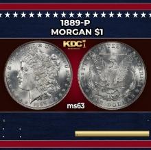 1889-p Morgan Dollar $1 Grades ms63