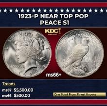 1923-p Peace Dollar Near Top Pop $1 ms66+ SEGS