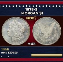 1878-s Morgan Dollar $1 Grades ms64