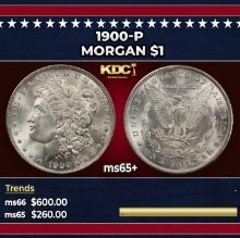 1900-p Morgan Dollar $1 Grades ms65+