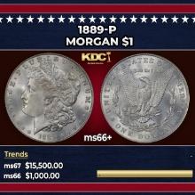1889-p Morgan Dollar $1 ms66+ SEGS