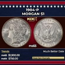 1904-p Morgan Dollar $1 ms65 SEGS