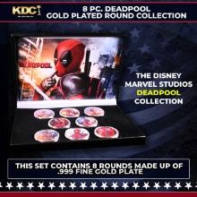 8 Coin Marvel Disney Deadpool Gold Plated Round Collection x-men