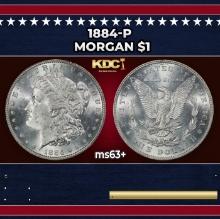 1884-p Morgan Dollar $1 Grades ms63+