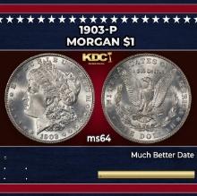 1903-p Morgan Dollar $1 Grades ms64