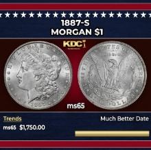 1887-s Morgan Dollar $1 ms65 SEGS