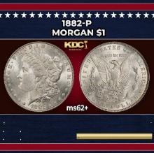 1882-p Morgan Dollar $1 Grades ms62+
