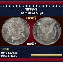 1878-s Morgan Dollar $1 Grades ms63+