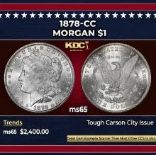 1878-cc Morgan Dollar $1 ms65 SEGS