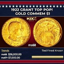 1922 Grant Gold Commem Dollar TOP POP! 1 ms68 SEGS