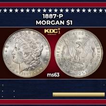 1887-p Morgan Dollar $1 Grades ms63