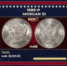 1889-p Morgan Dollar $1 ms66 SEGS
