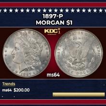 1897-p Morgan Dollar $1 Grades ms64