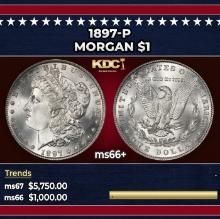 1897-p Morgan Dollar $1 ms66+ SEGS