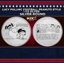 Lucy Pulling Football Peanuts Style - 1 oz Silver Round Round