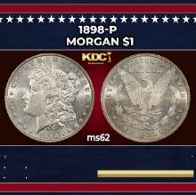 1898-p Morgan Dollar $1 Grades ms62