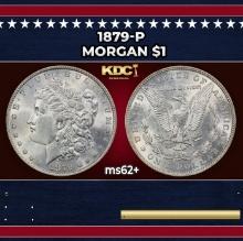 1879-p Morgan Dollar $1 Grades ms62+