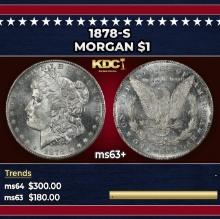 1878-s Morgan Dollar $1 Grades ms63+