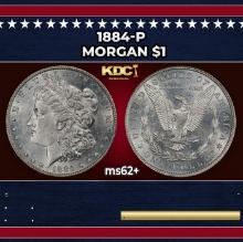 1884-p Morgan Dollar $1 Grades ms62+