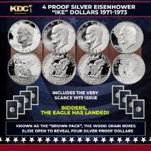 1971-1974 Full US Mint Silver Proof "Brown Ikes" Run, In Original Packaging