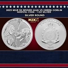 2023 Niue $2 Spider-Man vs Green Goblin Marvel Coin - 1 oz Silver Round Round