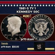 1981-s Ty 1 Proof Kennedy Half Dollar 50c pr70 dcam SEGS