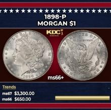 1898-p Morgan Dollar $1 ms66+ SEGS